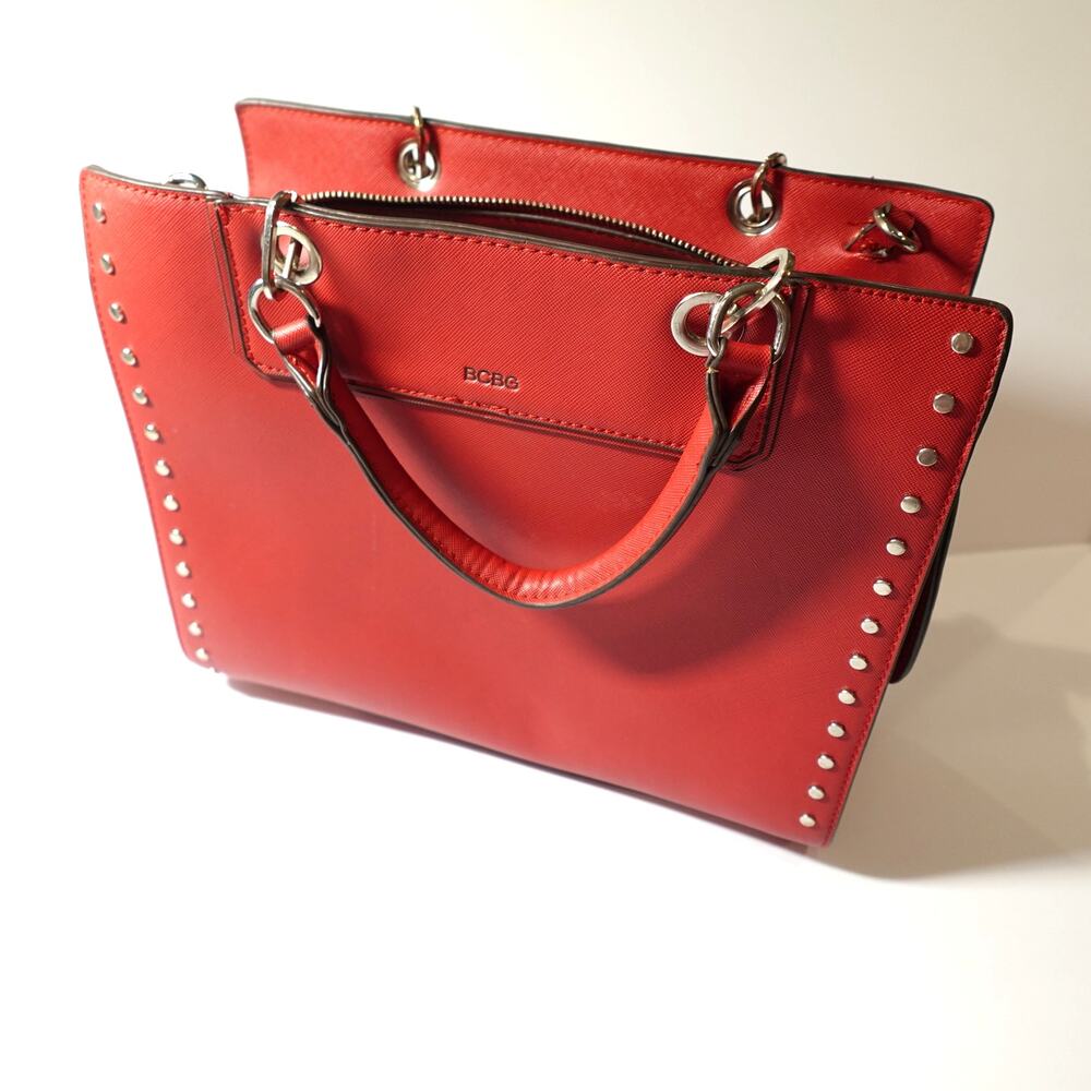 BCBG Red Studded handbag / Handle purse